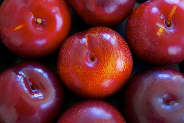 Fresh Raw Whole Red Plums