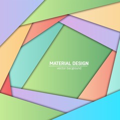 Vector material design background. Abstract creative concept layout template. For web and mobile app, paper art illustration design. style blank, poster, booklet. Motion wallpaper element. Flat ui