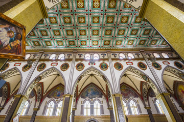 Obraz premium Church of Our Lady of the Rosary of Holy Water Baths in Banos city, Ecuador