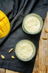 Mango Lassi. Indian sweet yogurt