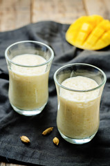 Mango Lassi. Indian sweet yogurt