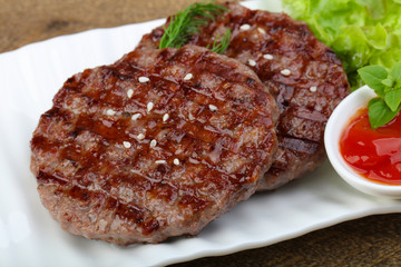 Grilled burger cutlet