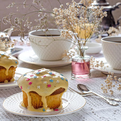 Afternoon tea with muffins