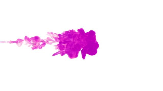 violet paint dissolved in water on a white background. 3d render. voxel graphics. computer simulation 6