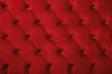Photo sur Plexiglas Poussière Texture de tapisserie d& 39 ameublement en tissu capitonné capitonné rouge