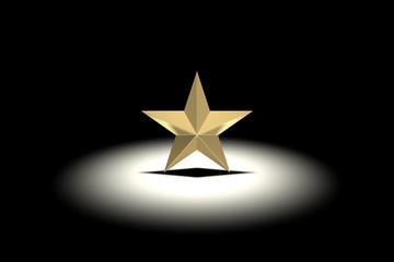 Obraz premium Gold Star in Spotlight