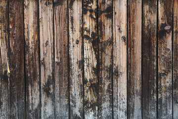 Old vintage dark stains wooden planks background