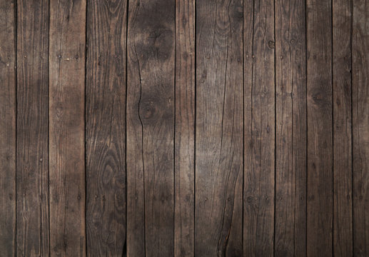 Old vintage dark brown wooden planks background