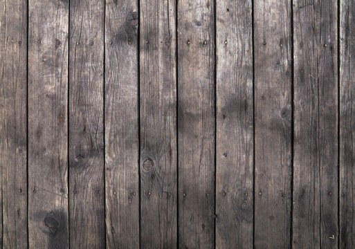 Fototapeta Old vintage gray brown wooden planks background