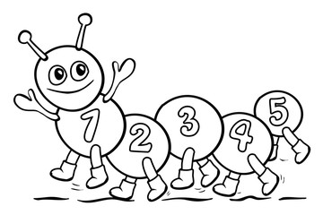 Die Raupe zeigt die ersten Zahlen!