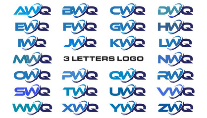 Obraz premium 3 letters modern generic swoosh logo AWQ, BWQ, CWQ, DWQ, EWQ, FWQ, GWQ, HWQ, IWQ, JWQ, KWQ, LWQ, MWQ, NWQ, OWQ, PWQ, QWQ, RWQ, SWQ, TWQ, UWQ, VWQ, WWQ, XWQ, YWQ, ZWQ