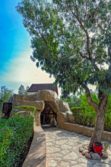 Cave under waterfall