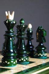 Chess pieces on chess table