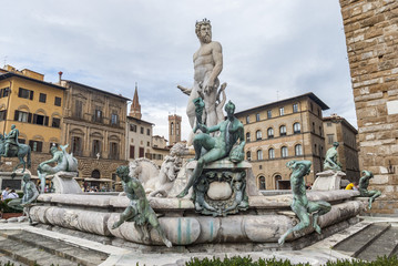 Fototapeta na wymiar Statue of Neptune Florence Italy