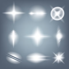 Creative concept Vector set of glow light effect stars bursts with sparkles isolated on black background. For illustration template art design, banner for Christmas celebrate, magic flash energy ray