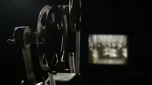  old 16 mm film projector, contrast lighting