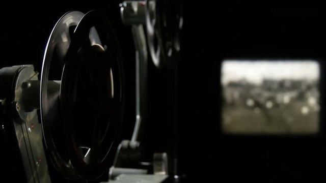 old 16 mm film projector, contrast lighting