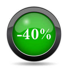 40 percent discount icon