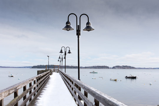 Maine Pier In Winter