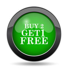 Buy 2 get 1 free offer icon