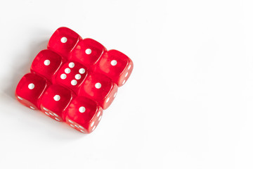 concept luck - dice gambling on white background