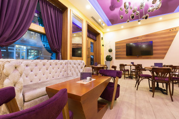 Elegant hotel cafe interior