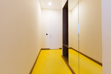 Corridor with closet in hotel room