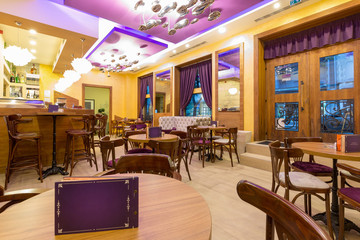 Elegant hotel cafe interior