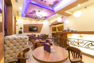 Interior of a modern cafe bar