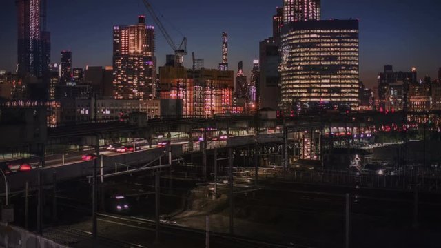 New York Skyline Time Lapse at Twilight, low fps