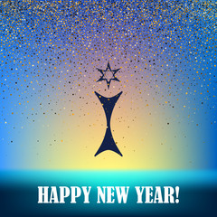 Flat paper cut style icon of trophy and award