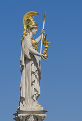 Fototapeta na wymiar Vienna (Wien), Austria - The Statue of Pallas Athena in front of