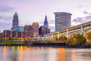 Fototapeta na wymiar View of downtown Cleveland