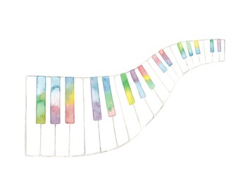 虹色パステル調鍵盤