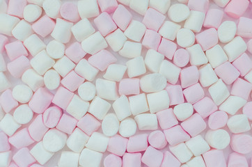 Pink and white mini marshmallows background