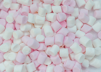 Pink and white mini marshmallows background