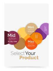 Transparent paper circles with option text