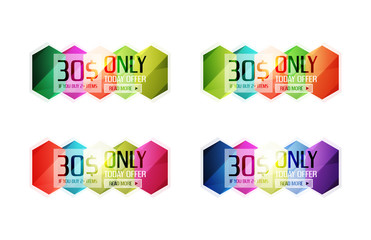 Vector abstract geometric sale labels