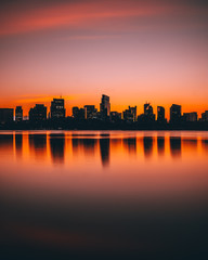 Boston at sunrise in Boston, Massachusetts, USA.