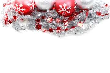 Christmas decoration - balls on white background