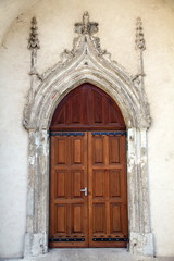Convent door in Apt village Provence France