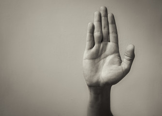 Man showing stop gesture

