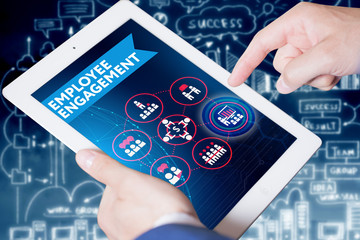 Business, technology, internet and networking concept. Young bus