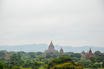 Temples and pagodas in the Bagan plains, Myanmar