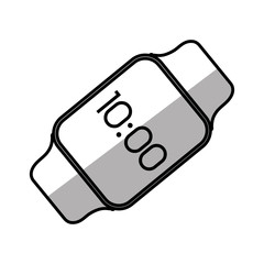 digital smart watch time screen shadow vector illustration eps 10