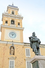 Fototapeta na wymiar Governor's Palace, Garibaldi square, Parma, Emilia Romagna, Italy