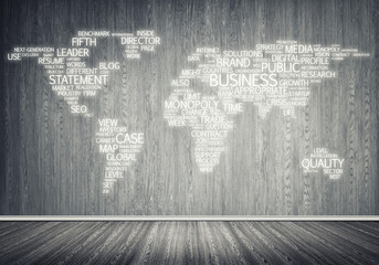 World map in typography