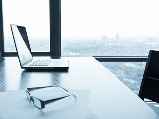 Fototapeta premium Laptop computer on office desk. 