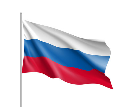Premium Vector  Russia flag national realistic flag of russian federation