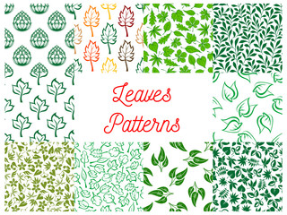 Leaves seamless pattern set for nature design